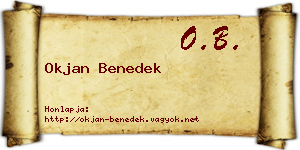 Okjan Benedek névjegykártya