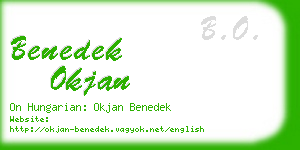 benedek okjan business card